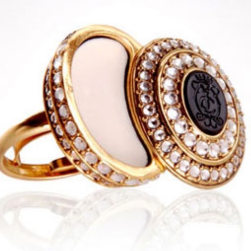 Y2K JUICY COUTURE PAVE RING SACHET SOLID RARE VINTAGE CAMEO Swarovski